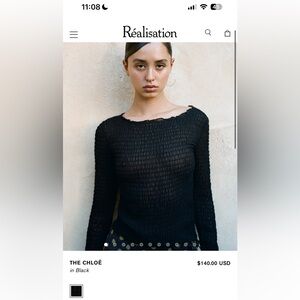 Realisation Par The Chloe Black Top M. Never worn with tags